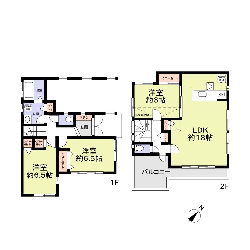 Floor plan. 30,800,000 yen, 3LDK, Land area 89.09 sq m , Building area 103.5 sq m