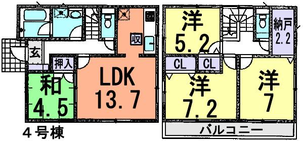 Floor plan. 29,800,000 yen, 4LDK, Land area 127.5 sq m , Building area 91.53 sq m