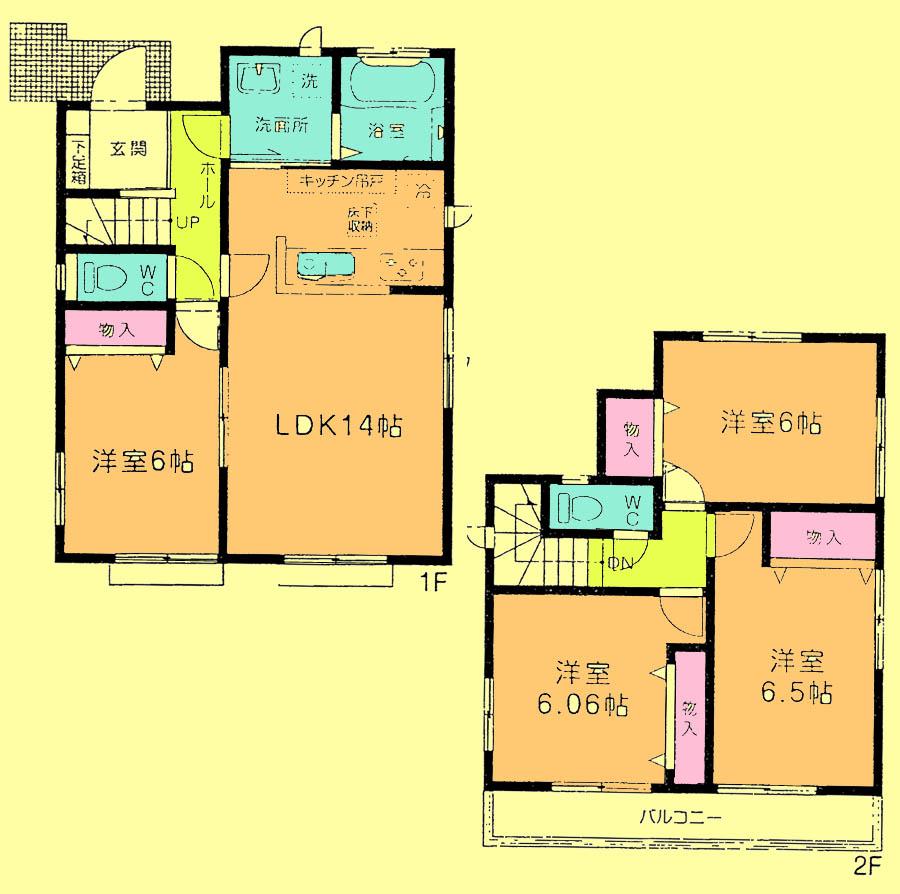 Floor plan. 34,800,000 yen, 4LDK, Land area 100.08 sq m , Building area 91.08 sq m located view in addition to this, It will be provided by the hope of design books, such as layout. 