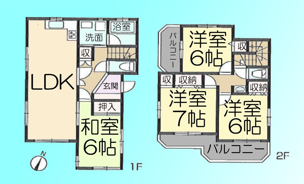 Floor plan. 27,800,000 yen, 4LDK, Land area 127.15 sq m , Building area 100.6 sq m