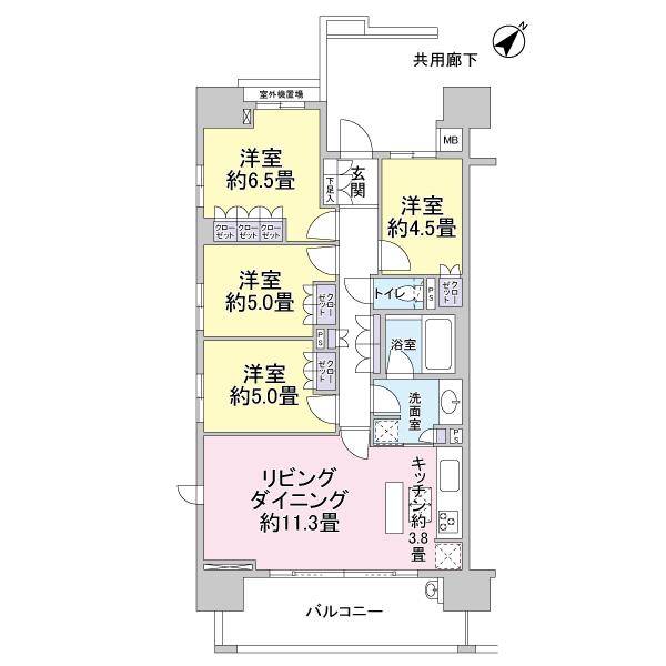 Floor plan. 4LDK, Price 32,800,000 yen, Occupied area 81.23 sq m , Balcony area 13.3 sq m site (August 2013) Shooting