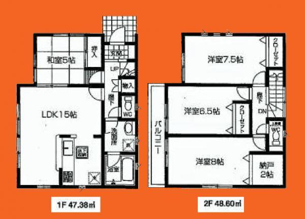 Floor plan. 35,800,000 yen, 4LDK+S, Land area 101.42 sq m , Building area 95.98 sq m