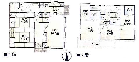 Floor plan. 39,800,000 yen, 5LDK+2S, Land area 151.73 sq m , Building area 147.02 sq m