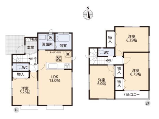 Floor plan. 29,800,000 yen, 4LDK, Land area 91.67 sq m , Building area 86.94 sq m floor plan