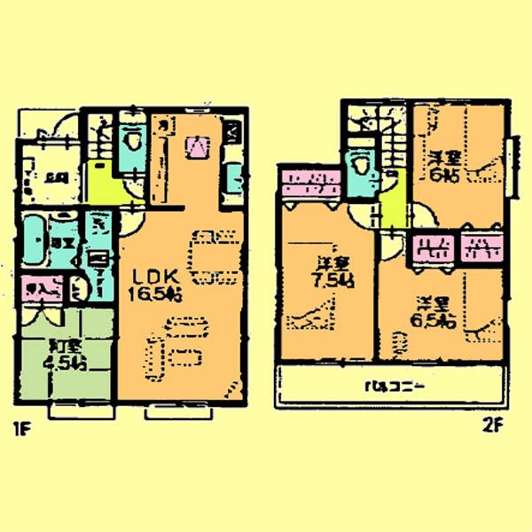 Floor plan. Price 35,800,000 yen, 4LDK, Land area 113.31 sq m , Building area 93.57 sq m
