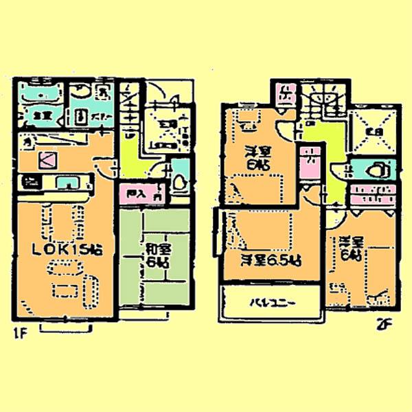 Floor plan. Price 33,800,000 yen, 4LDK, Land area 113.32 sq m , Building area 94.4 sq m