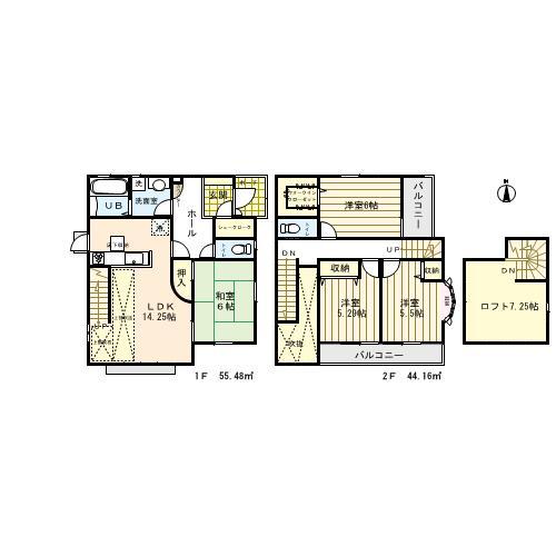Floor plan. 43,800,000 yen, 4LDK, Land area 135.41 sq m , Building area 99.64 sq m