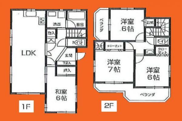 Floor plan. 27,800,000 yen, 4LDK, Land area 127.15 sq m , Building area 100.6 sq m