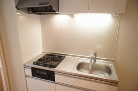 Kitchen. Two-burner gas stove with a kitchen