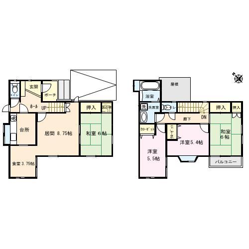Floor plan. 23,900,000 yen, 4LDK, Land area 105.05 sq m , Building area 95.22 sq m