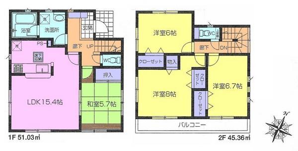Floor plan. 35,800,000 yen, 4LDK, Land area 96.23 sq m , Building area 96.39 sq m