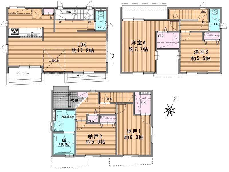 Floor plan. 44,805,000 yen, 2LDK+2S, Land area 102.15 sq m , Building area 107.1 sq m Itopia home construction