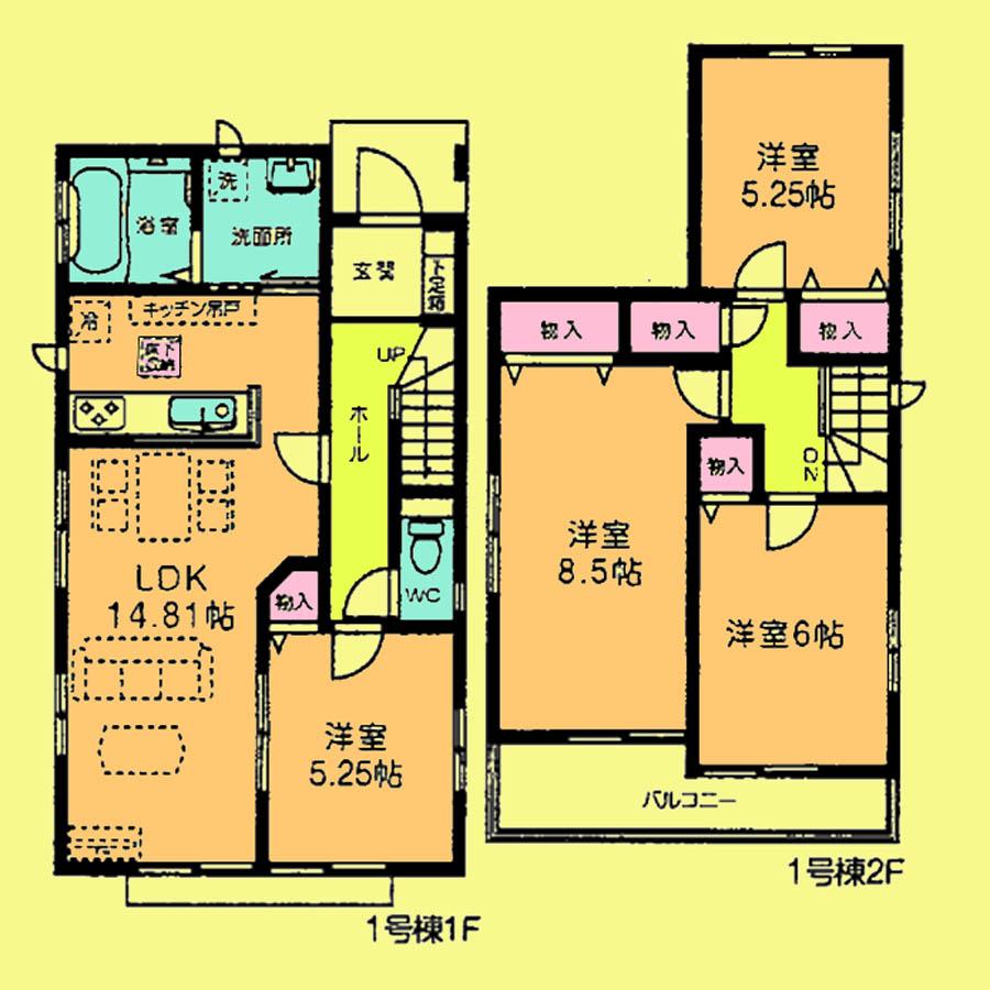 Floor plan. Price 25,800,000 yen, 4LDK, Land area 179.23 sq m , Building area 92.74 sq m