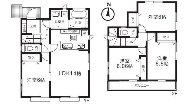 Floor plan. (C), Price 34,800,000 yen, 4LDK, Land area 100.08 sq m , Building area 91.08 sq m