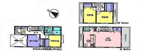 Floor plan. 37,800,000 yen, 3LDK+S, Land area 80.88 sq m , Building area 111.78 sq m