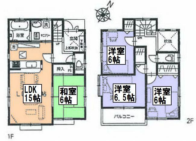 Floor plan. (3 Building), Price 33,800,000 yen, 4LDK, Land area 113.32 sq m , Building area 94.4 sq m