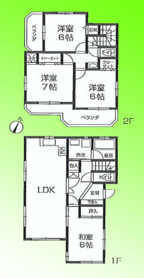 Floor plan. 27,800,000 yen, 4LDK, Land area 127.15 sq m , Building area 100.6 sq m floor plan