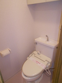 Toilet. Toilet is equipped with bidet