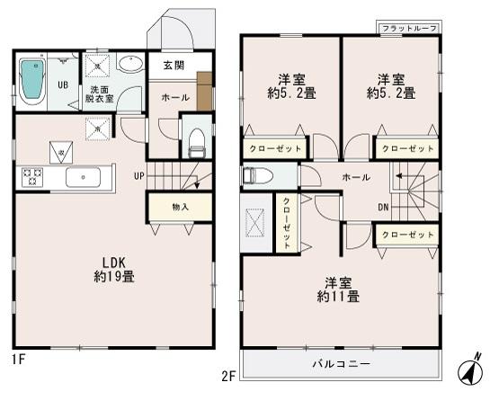 Floor plan. 38,800,000 yen, 3LDK, Land area 100 sq m , Building area 95.22 sq m