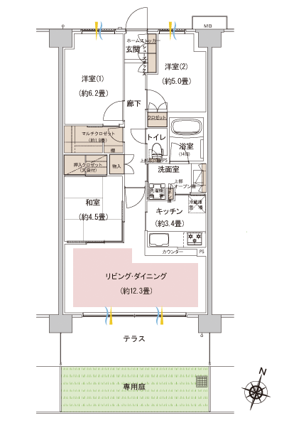 Floor: 3LDK + multi-closet, the occupied area: 72.57 sq m, Price: 30,900,000 yen, now on sale