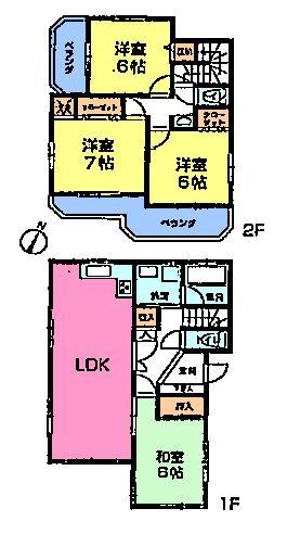 Floor plan. 27,800,000 yen, 4LDK, Land area 127.15 sq m , Building area 100.6 sq m