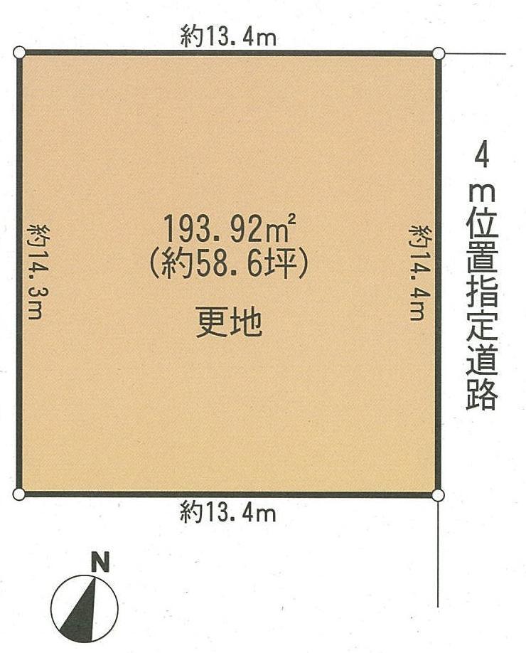 Compartment figure. Land price 22,800,000 yen, Is a land area 193.92 sq m 58 square meters more than shaping land!