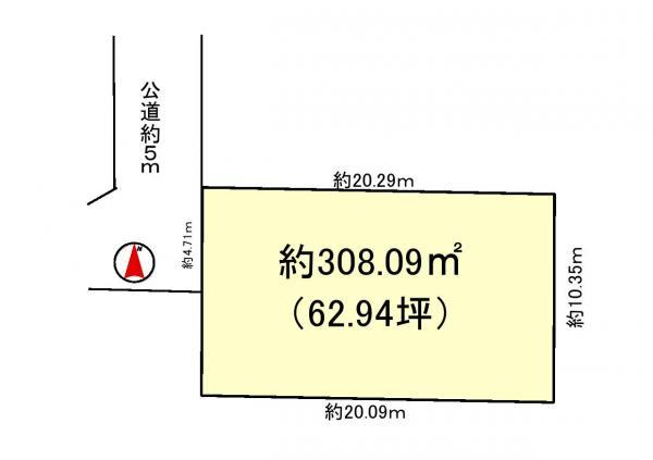 Compartment figure. Land price 37 million yen, Land area 208.09 sq m
