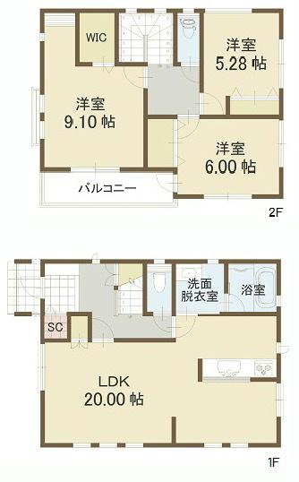 Floor plan. (5 Building), Price 42,900,000 yen, 3LDK, Land area 117.83 sq m , Building area 100.19 sq m