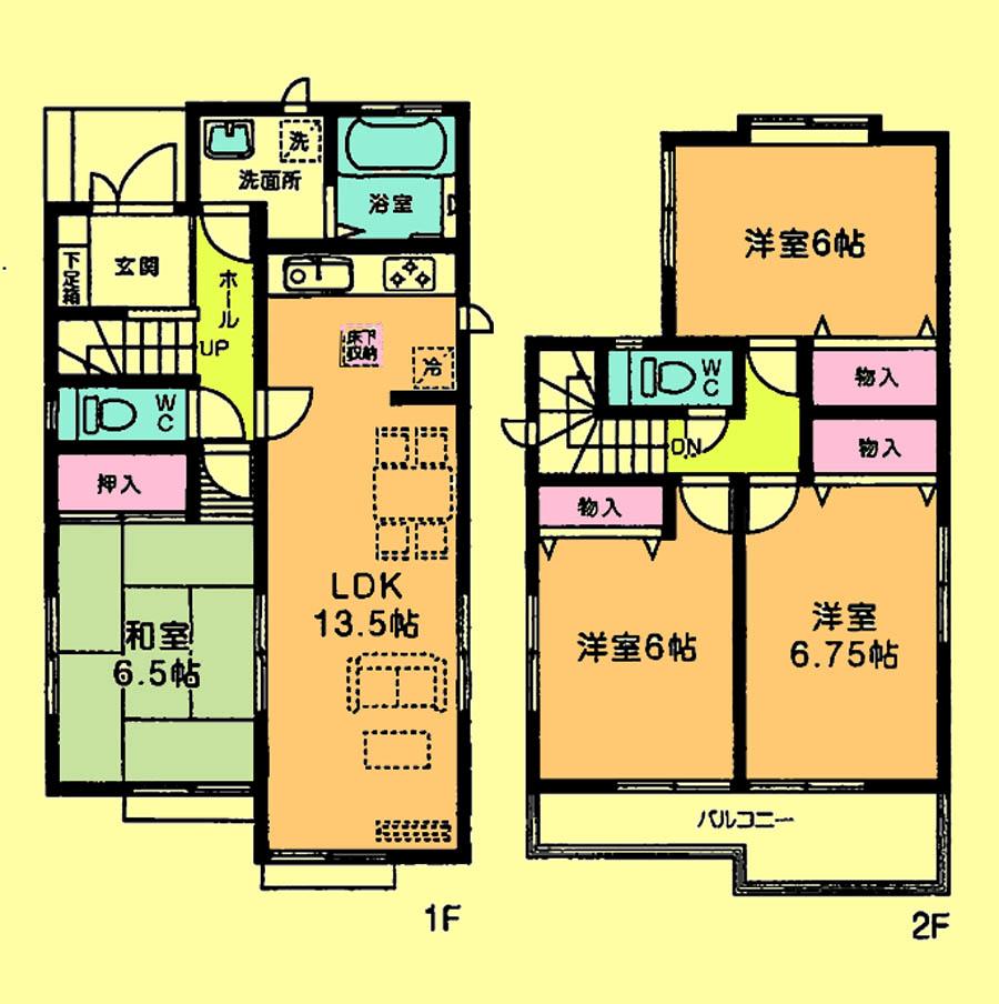 Floor plan. Price 27.3 million yen, 4LDK, Land area 93.44 sq m , Building area 91.91 sq m
