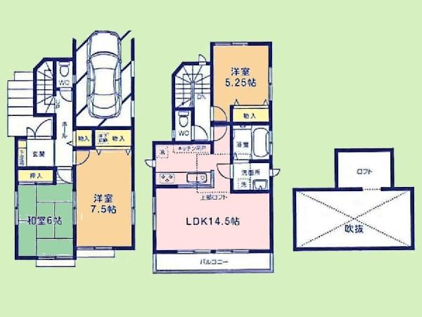 Floor plan. 34,500,000 yen, 3LDK, Land area 80.7 sq m , Building area 92.74 sq m
