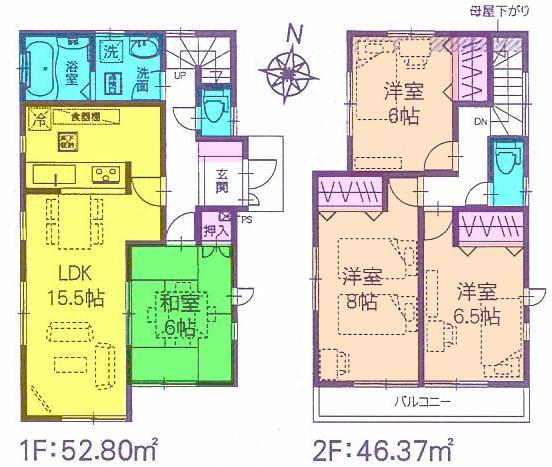Floor plan. 29,800,000 yen, 4LDK, Land area 120.86 sq m , Building area 99.17 sq m   ◆ All rooms 6 quires more