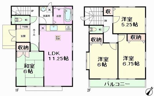 Floor plan. (D Building), Price 22,900,000 yen, 4LDK, Land area 110 sq m , Building area 86.11 sq m