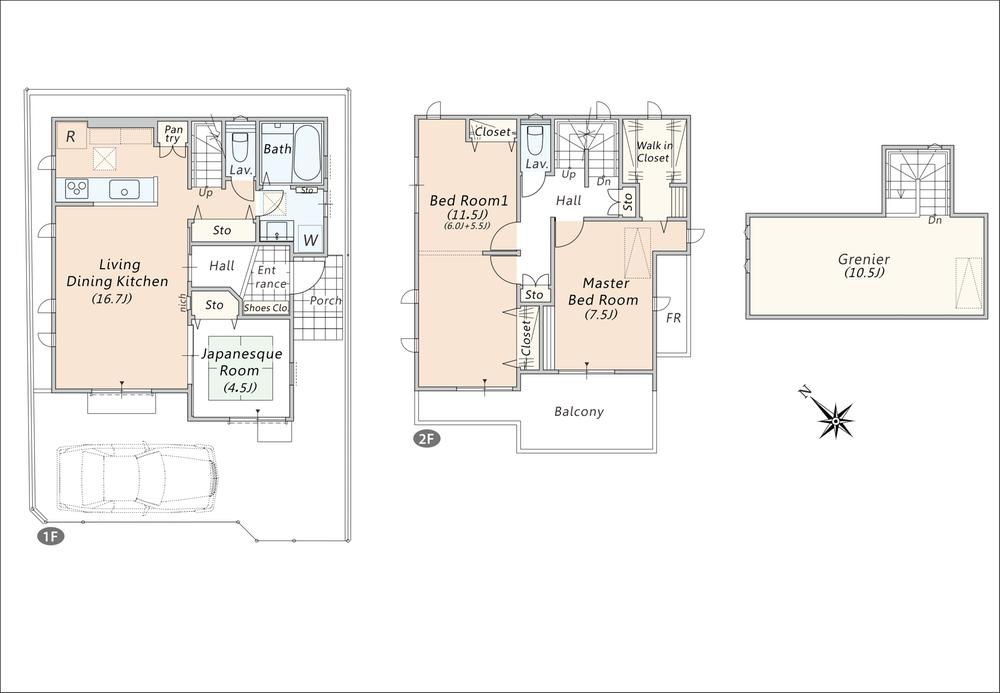 Floor plan. (1 Building), Price 38,600,000 yen, 3LDK+S, Land area 100.05 sq m , Building area 99.77 sq m