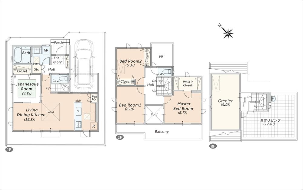 Floor plan. (4 Building), Price 37,550,000 yen, 4LDK+S, Land area 100.29 sq m , Building area 107.71 sq m