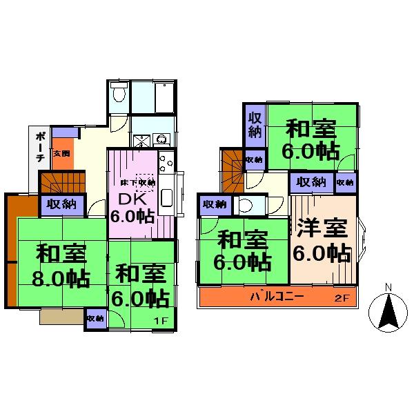 Floor plan. 15 million yen, 5DK, Land area 100.68 sq m , Building area 94.78 sq m floor plan
