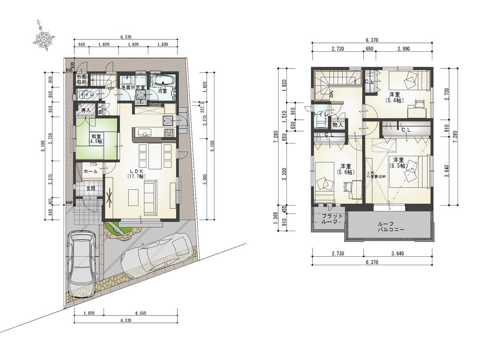 Floor plan. 38,894,000 yen, 4LDK, Land area 112.71 sq m , Building area 101.85 sq m total floor area of ​​30.8 square meters, 4LDK, There all rooms housed. 