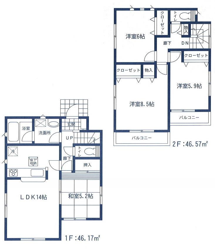 Floor plan. 27,800,000 yen, 4LDK, Land area 110.05 sq m , Building area 92.74 sq m