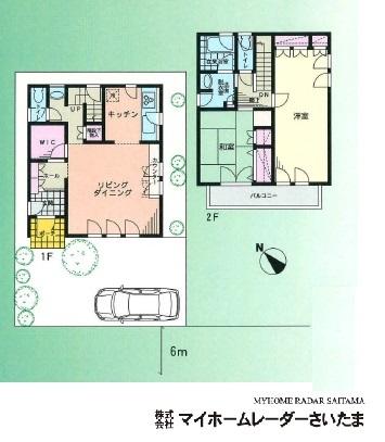 Floor plan. 47,800,000 yen, 2LDK + S (storeroom), Land area 100.46 sq m , Building area 92.48 sq m Misono readjustment land within  ☆ Good living environment in the readjustment  ☆ Airtight high insulated houses  ☆ Hot-water heating panel system  ☆ Bathroom fixtures bathroom of Hiba natural stone