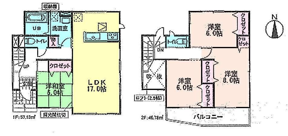 Floor plan. 39,800,000 yen, 4LDK, Land area 105.1 sq m , Building area 103.91 sq m 4LDK
