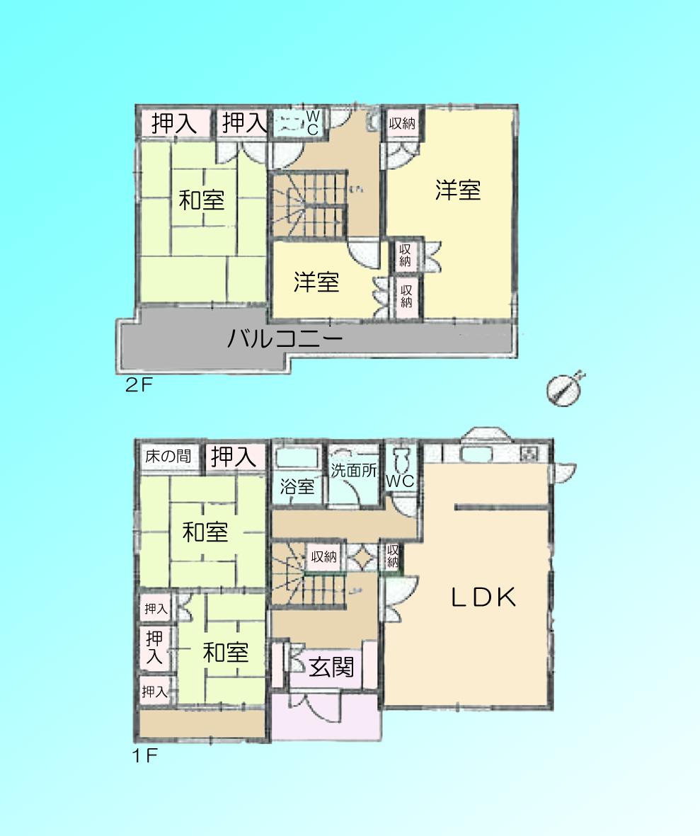 Floor plan. 26,800,000 yen, 5LDK, Land area 207.85 sq m , Building area 154.97 sq m