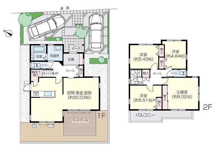 Floor plan. (3 Building), Price 54,980,000 yen, 4LDK, Land area 150.71 sq m , Building area 105.16 sq m