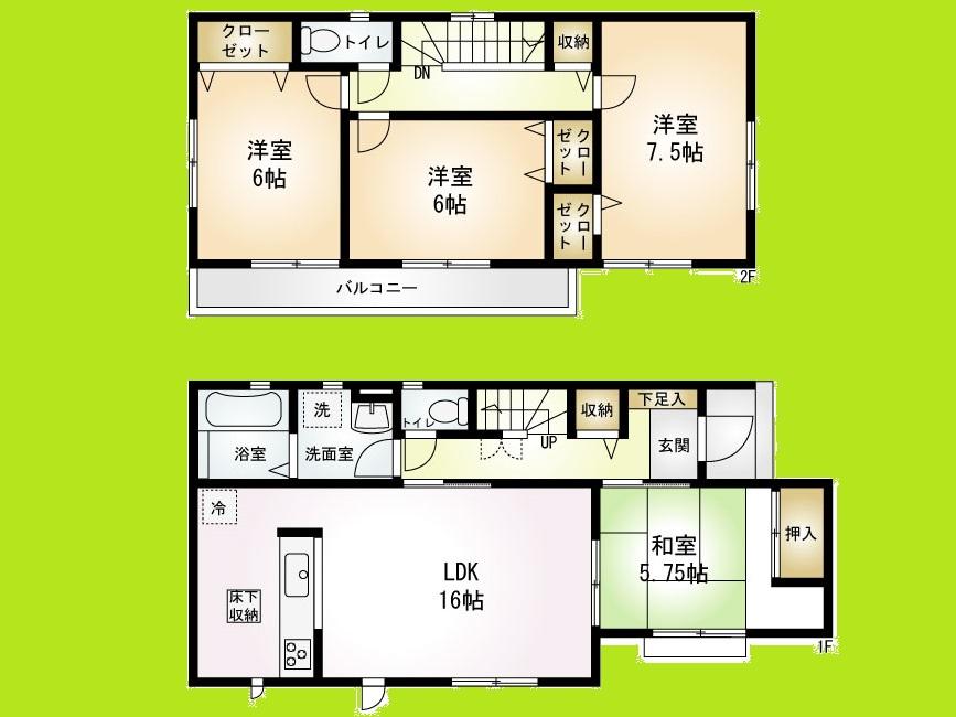 Floor plan. (3), Price 20.8 million yen, 4LDK, Land area 128.17 sq m , Building area 99.78 sq m