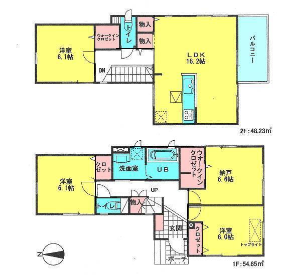 Floor plan. 25,800,000 yen, 3LDK+S, Land area 100.09 sq m , It was friendly lighting in the building area 102.88 sq m 2 floor living