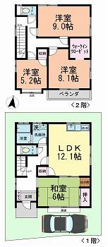 Floor plan. 19,800,000 yen, 4LDK, Land area 99.3 sq m , Building area 109.32 sq m