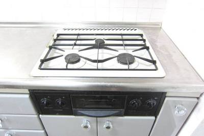Kitchen. Cooking Easy with 3-burner stove in the kitchen