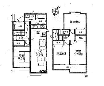 Floor plan. (E), Price 27.3 million yen, 4LDK, Land area 93.45 sq m , Building area 91.91 sq m