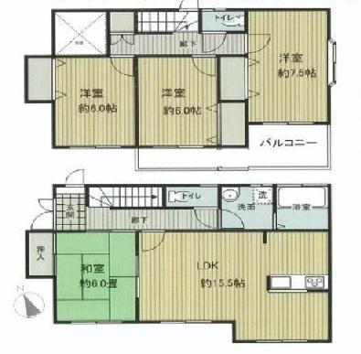 Floor plan. 28.5 million yen, 4LDK, Land area 110.62 sq m , Building area 53.82 sq m