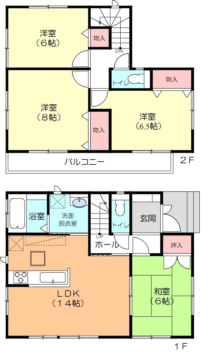Floor plan. (E Building), Price 37,800,000 yen, 4LDK, Land area 100.09 sq m , Building area 94.39 sq m