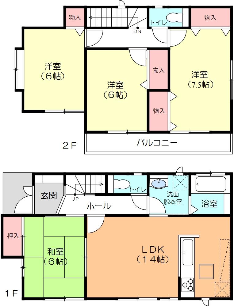 Floor plan. (M Building), Price 37,800,000 yen, 4LDK, Land area 100.1 sq m , Building area 96.05 sq m