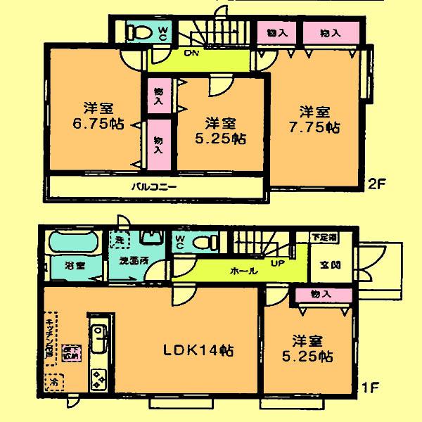 Floor plan. 28.8 million yen, 4LDK, Land area 124.7 sq m , Building area 94.81 sq m located view in addition to this, It will be provided by the hope of design books, such as layout.